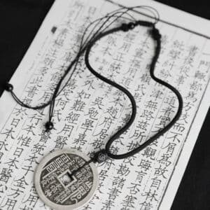 Mountain Ghost Thunder Order Coin Pendant Black Rope Necklace