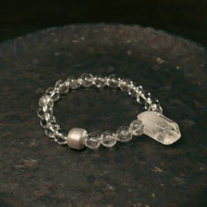 Clear Quartz Single-Strand Bracelet Calming Crystal Couple Jewelry