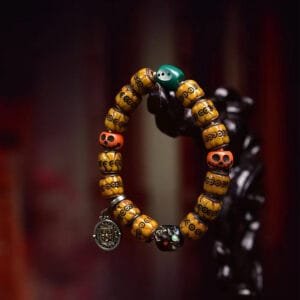Tibetan Hand-Carved Yak Bone Bracelet – Unique Spiritual Tibetan-Style Bracelet
