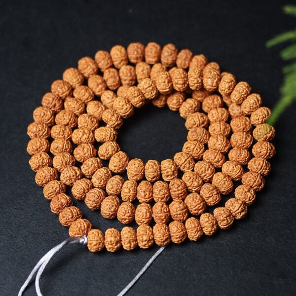 Tibetan Dragon Vein "Exploding"Texture Rudraksha 108 Mala Beads Bracelet