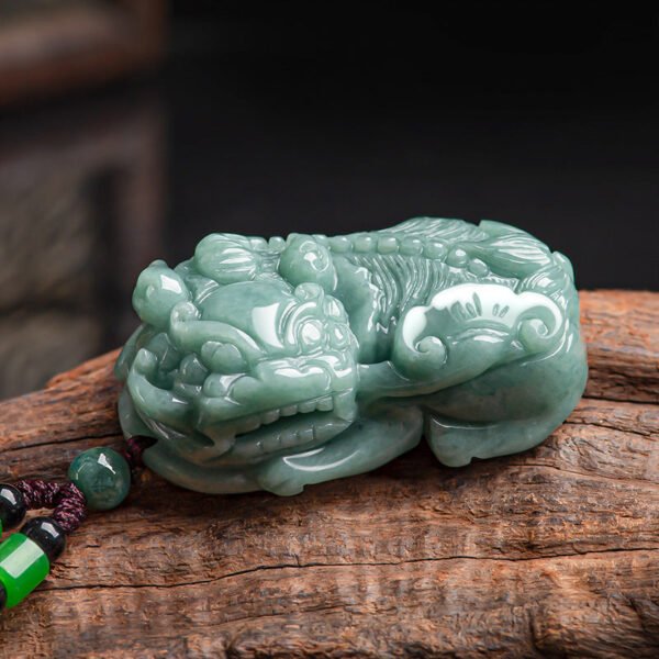Natural Jadeite Pixiu Pendant – Ice Jade Men's Pendant