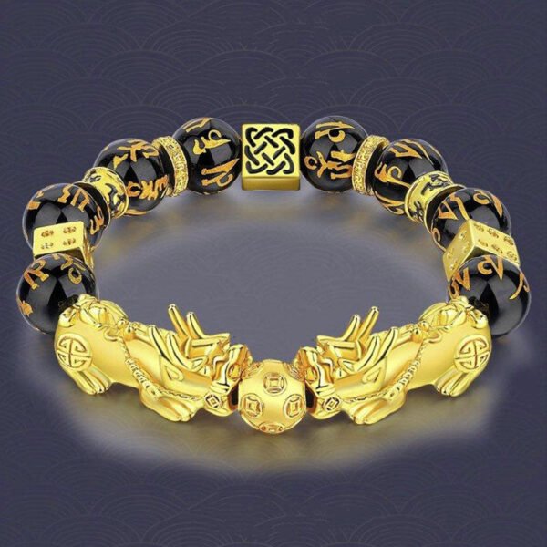 Gold-Plated Double Pixiu Feng Shui Bracelet - Extreme Wealth & Protection