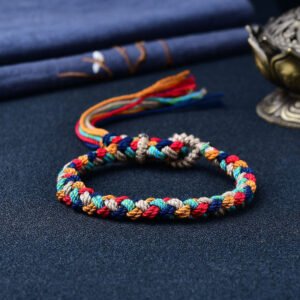 New Braided Tibetan Handwoven Bell Charm Bracelet for Protection