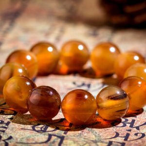 Tibetan Yak Horn Buddha Bead Bracelet 16-18mm